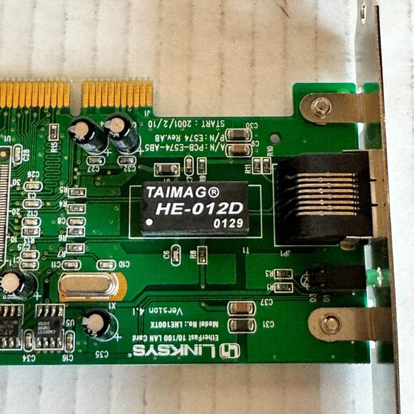 PCI EtherFast 10/100 LAN Network Card PCB-E574-AB5 Linksys LNE100TX Ethernet - Picture 8 of 8